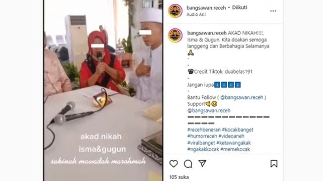 Pasangan tunawicara melangsungkan akad nikah dengan bahasa isyarat. (Instagram/@bangsawan.receh)