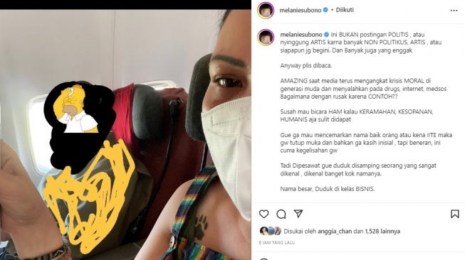 Melanie Subono Kesal dengan Tingkah Laku Figur Publik di Pesawat: Sepanjang Perjalanan HP Tak Dimatikan