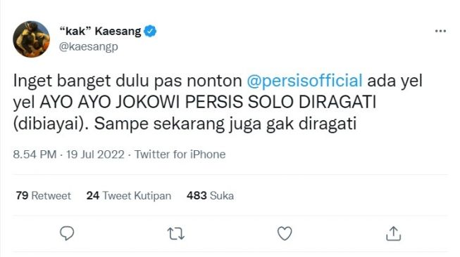 Cuitan Kaesang Pangarep yang menyindir Presiden Jokowi. [Twitter]