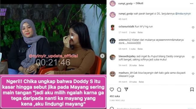 Unggahan soal Chika [Instagram/@rumpi_gosip]