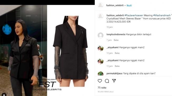 Outfit Paula Verhoeven saat tampil di Citayam Fashion Week harganya tidak main-main. [Instagram]