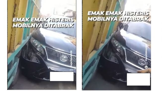 Viral Toyota Lexus Milik Emak-Emak Kena Serempet Truk, Kondisi Mengenaskan!