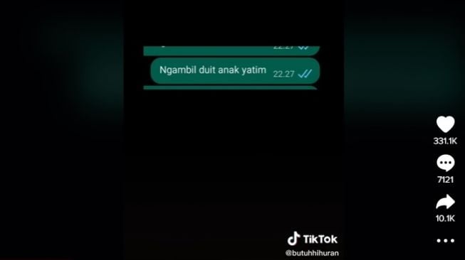 Aksi penipu baik hati. [TikTok]