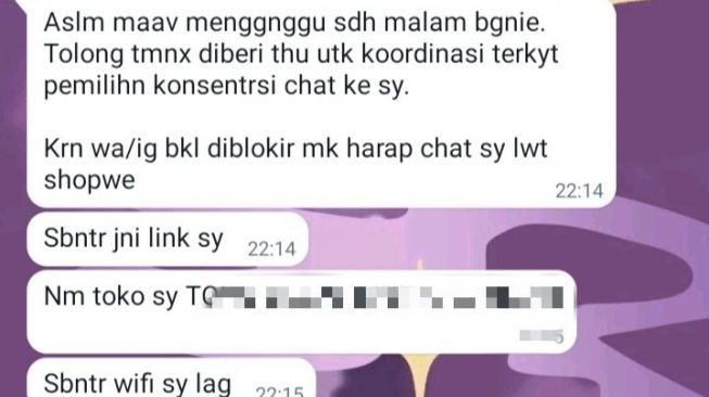 Dosen minta mahasiswa hubungi dirinya lewat aplikasi ecommers perihal kominfo akan blokir WhatsApp (Twitter/@collegemenfess)