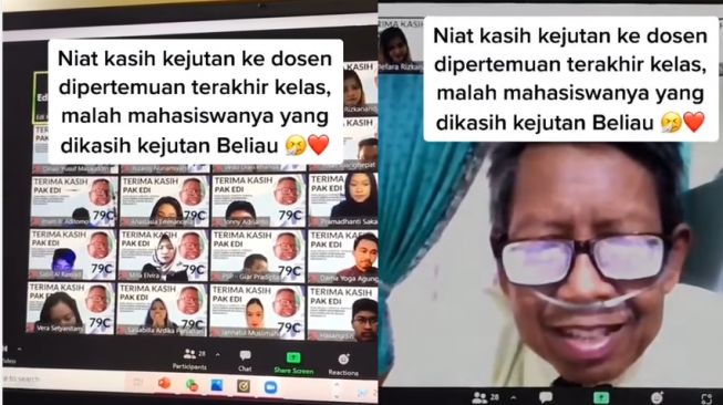 Nangis Bombay, Dosen Bacakan Surat Untuk Mahasiswanya Pertemuan Terakhir Mengajar, Selang Oksigen Menempel di hidung