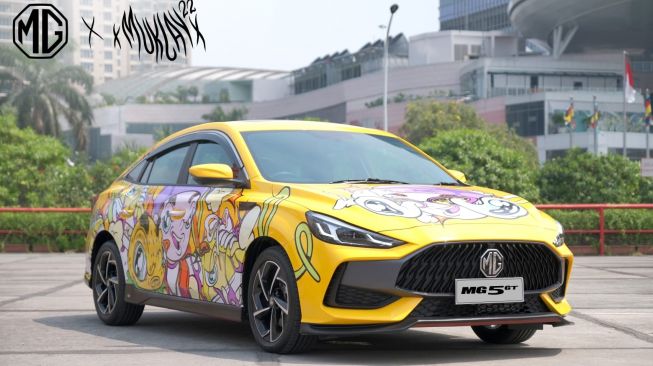 MG 5 GT dalam kolaborasi MG x Muklay menghadirkan karakter Clever, Energize, Active, Elegant, Enthusiastic, Marvellous, Innovative, Fashionable, Genuine, dan Delightful [MG Motor Indonesia].