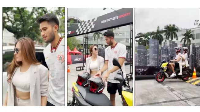 Gaya Pacaran Wulan Guritno dengan Sabda Ahessa Gunakan Motor Aprilia SR-GT 200, Mesra Sekali!