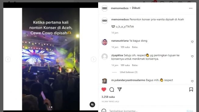 Nonton Konser, Pemuda Ini Kaget Penonton Pria dan Wanita Dipisah Barisannya di Daerah Ini