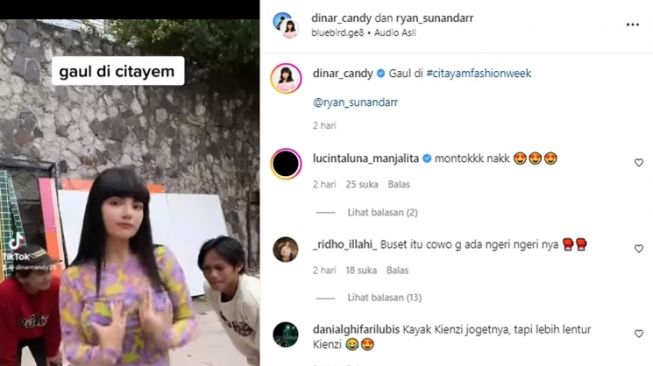 Potret Seleb Ikut Nongkrong di Citayam Fashion Week (instagram/@dinar_candy)