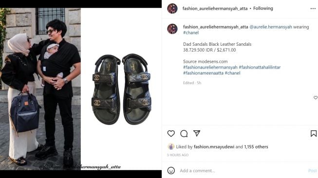 Foto: Liburan ke Italia, Intip Detail OOTD Serba Hitam Aurel Hermansyah (instagram/fashion_aureliehermansyah_atta)