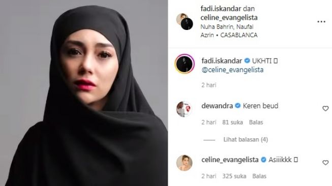 Unggahan soal Celine Evangelista [Instagram/@fadi.iskandar]
