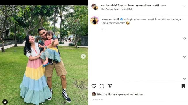 Foto: 4 Potret OOTD Kompak ala Asmiranda dan Putri Kecilnya, Gemasnya Keterlaluan (instagram/asmirandah89)