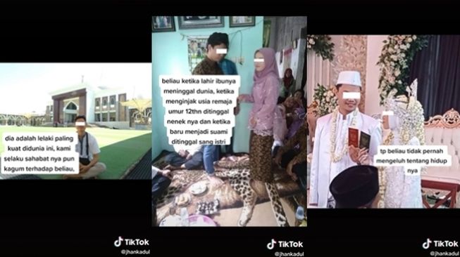 Kisah pengantin pria yang istrinya meninggal 2 hari setelah mereka menikah. (TikTok/@jhankadul)