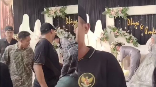 Resmi Nikah, Pasangan Pengantin Ini Dapat Kado Kambing dari Teman-temannya