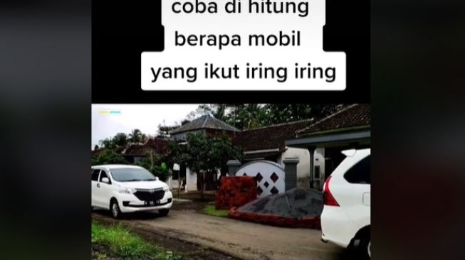 iring-iringan mobil pengantin jadi bahan tebak-tebakan warganet (TikTok)