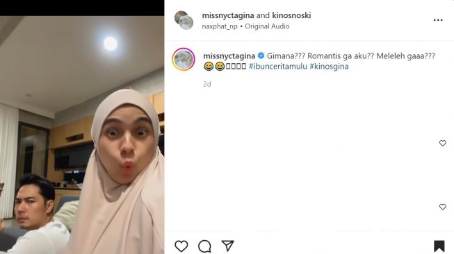 Foto: Niat Pengin Romantis sama Suami, Nycta Gina Malah Dibilang Serem oleh Warganet (instagram/nyctagina)