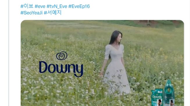 Potret Seo Yea Ji di episode terakhir drama Korea Eve menjadi viral di Twitter dan disamakan dengan endorse Downy (Twitter/PpotjieZ)