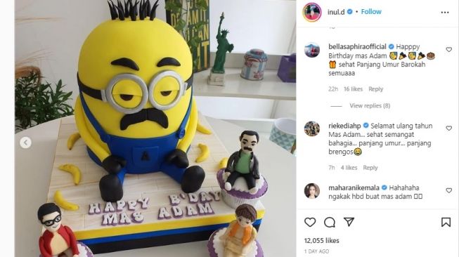 Potret kue ultah Mas Adam, suami  Inul Daratista. (Instagram/@inul.d)