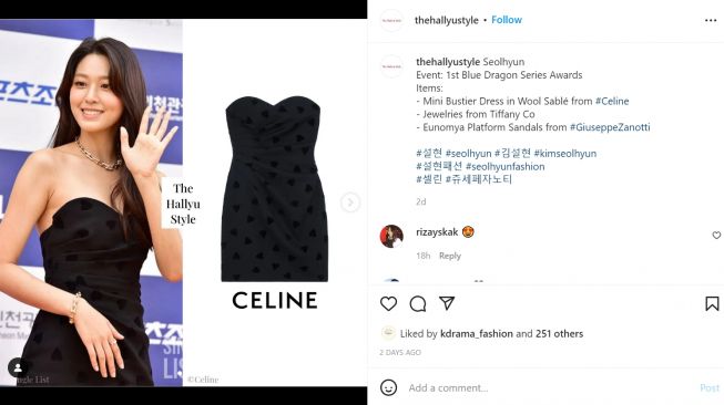 Foto: Hadiri Acara Blue Dragon Series Award, 4 Aktris Korea Selatan Ini Tampil dengan Dress Free-Shoulder (instagram/thehallyustyle)