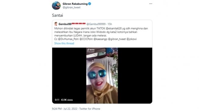 Viral Video TikToker Diduga Lecehkan hingga Seolah Ludahi Iriana Jokowi, Reaksi Gibran Jadi Sorotan