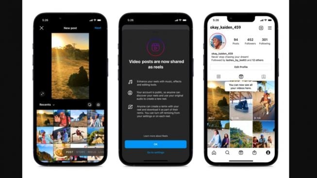 Update Instagram, konten video diubah jadi Reels. [Fb.com]