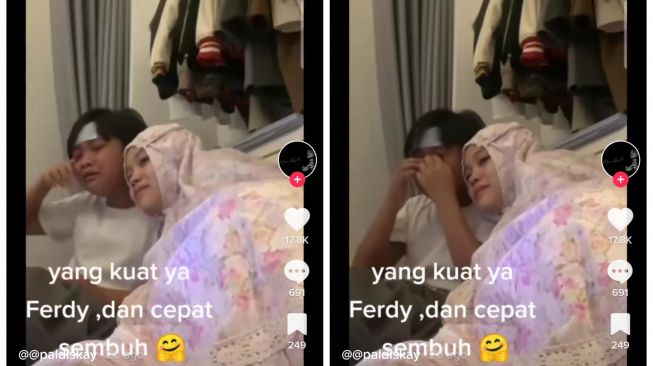 Ferdi nangis sesunggukan (TikTok/@paldi0295)