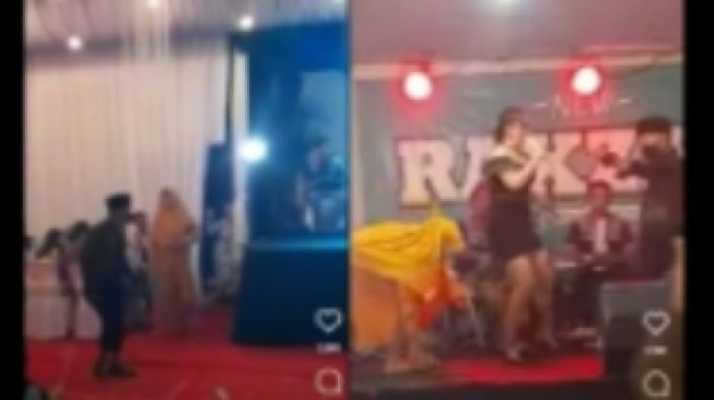 Kocak, Asyik Joget Bareng Biduan, Suami Ini Kena Gampar Sandal Istri