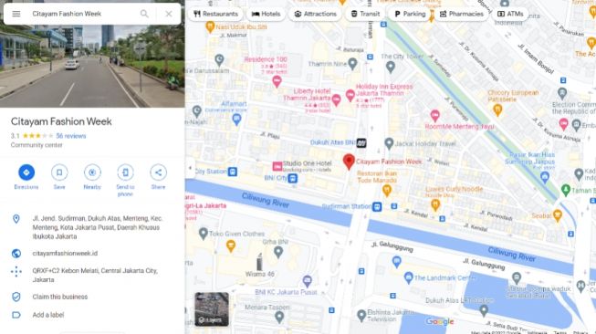 Lokasi Citayam Fashion Week yang terdeteksi melalui Google Maps. (Tangkapan Layar/Google Maps)106.8225544