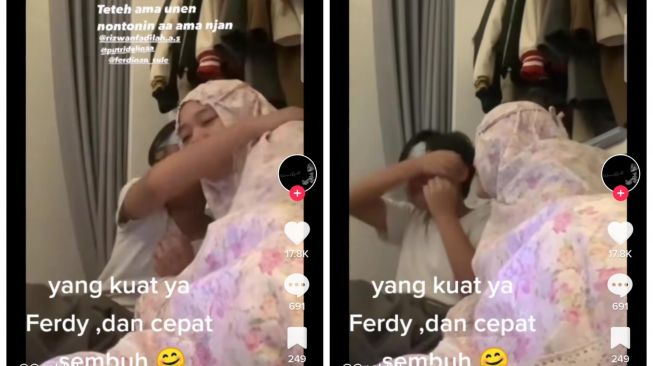 Ferdi nangis sesunggukan (TikTok/@paldi0295)