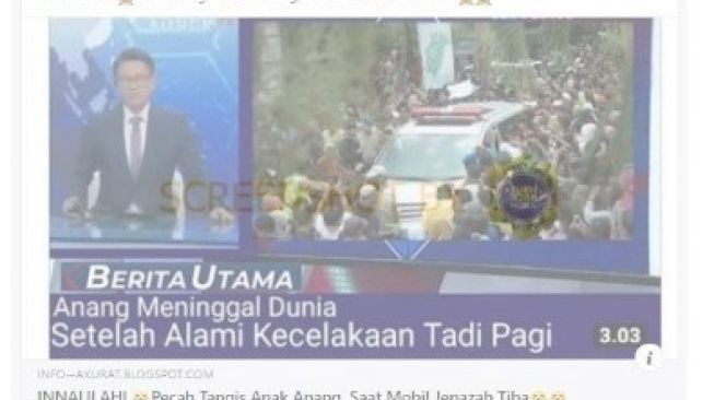 CEK FAKTA: Anang Hermansyah Dikabarkan Meninggal Dunia, Benarkah?