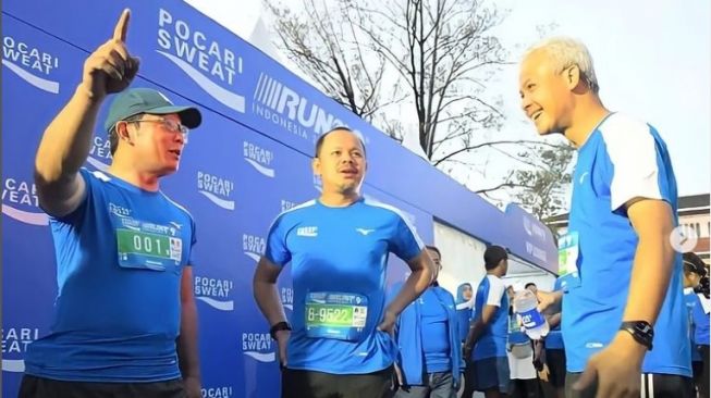 Potret Ganjar Pranowo, Ridwan Kamil dan Bima Arya Ikut Lari 10k di Pocari Sweat Run 2022