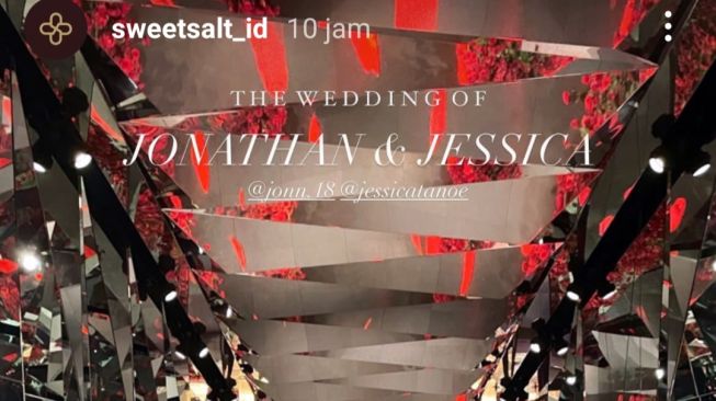 Resepsi pernikahan Jessica Tanoesoedibjo dan Jonathan Natakusuma [Instagram/@sweetsalt_id]