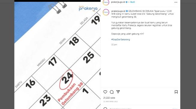 Prakerja Gelombang 38 Dibuka Sampai Kapan? Perhatikan Jadwal dan Cara Daftarnya