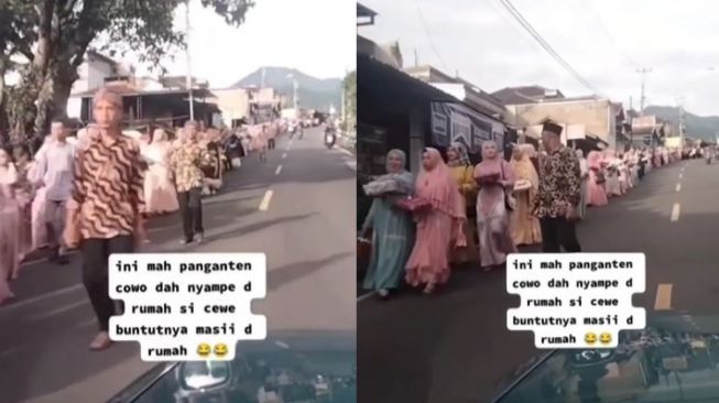 Pengantin Berasa Pawai, Pengantarnya Panjang Satu Kampung