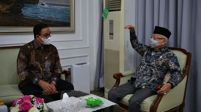 Wapres Maruf Sebut Pertemuan dengan Anies Kemarin Tak Ada Unsur Politik