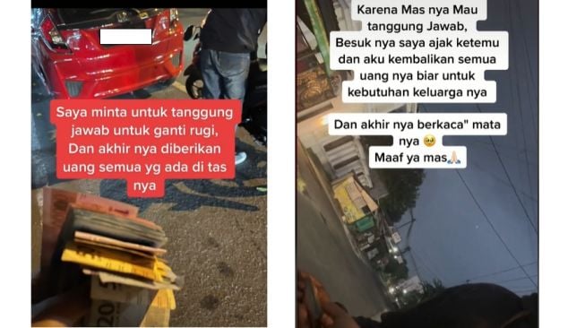 honda Jazz ditabrak pemotor dari belakang, pemobil minta ganti rugi tapi malah begini (TikTok)