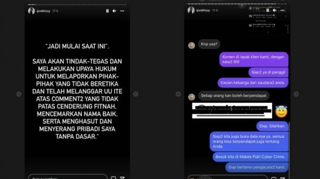 Jonathan Frizzy alias Ijonk dibuat berang netizen karena berkomentar buruk tentangnya, kini ia membalas dengan mengancam akan melaporkannya ke polisi. [instagram]