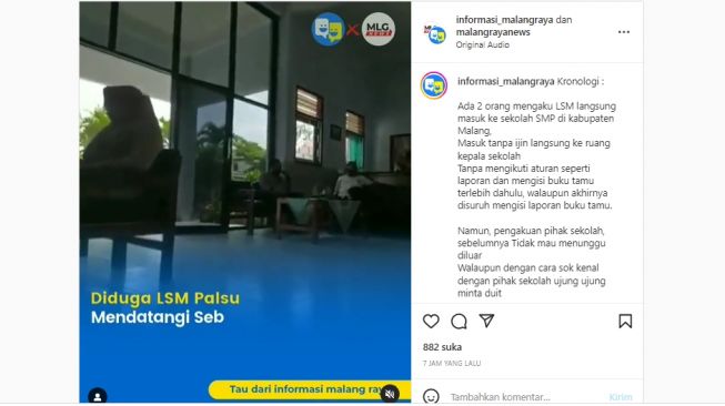 Viral 2 Orang Diduga Anggota LSM Abal-abal Datangi Sekolah di Kabupaten Malang Minta Sumbangan