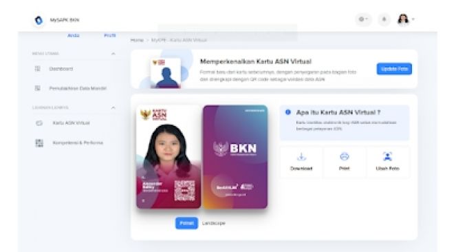 Kartu ASN Virtual: Cara Login, Buat, Unduh hingga Cetak