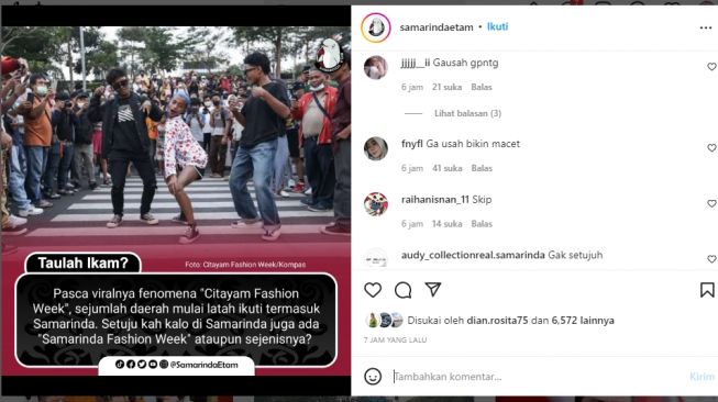 Latah Fenomena CItayam Fashion Week, Kota Tepian Dikabarkan Bakal Buat Samarinda Fashion Week, Warganet: Norak Sih