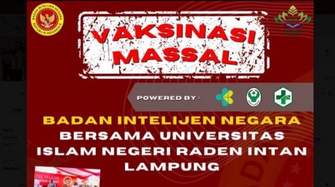 Catat! Badan Intelijen Negara Bersama UIN Gelar Vaksinasi Massal