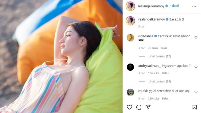 Potret Cantik Angel Karamoy Berjemur Di Pantai Sukses Bikin Salfok The