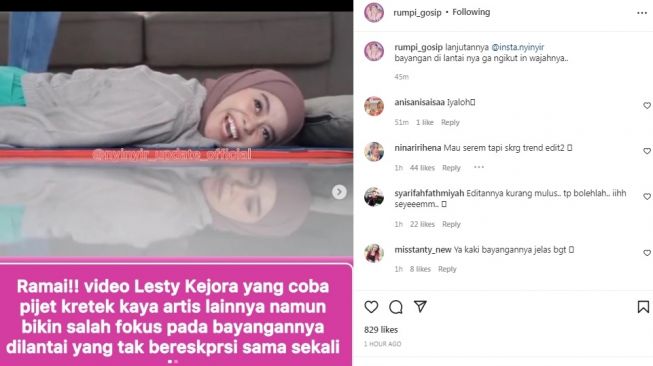 Unggahan soal Lesti Kejora [Instagram/@rumpi_gosip]