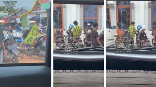 Bocah terekam mencuri barang yang tertinggal di dasbor sepeda motor saat pemilik salat Jumat. (Instagram/@terang_media)