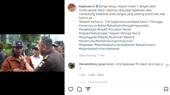 Bonge jadi Duta Kejaksaan [Instagram/@kejaksaan.RI]