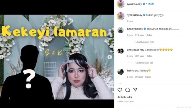 Syakir Daulay bantah jadi tunangan Kekeyi [Instagram/@syakirdaulay]