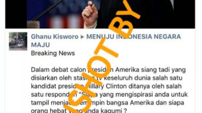CEK FAKTA: Jokowi dan Sri Mulyani Jadi Inspirasi Hillary Clinton saat Debat Calon Presiden Amerika Serikat, Benarkah?