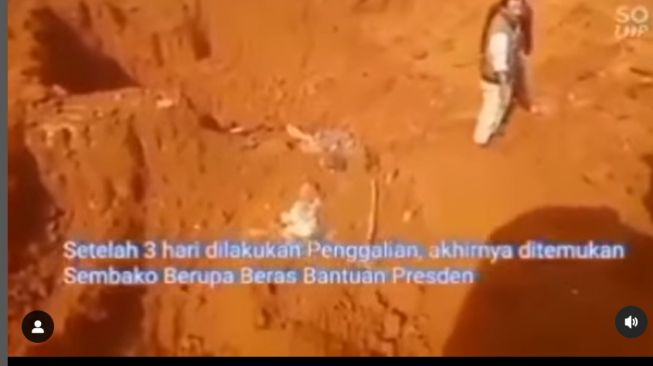 Heboh bansos Jokowi ditemukan terkubur di lahan di Depok [Instagram]
