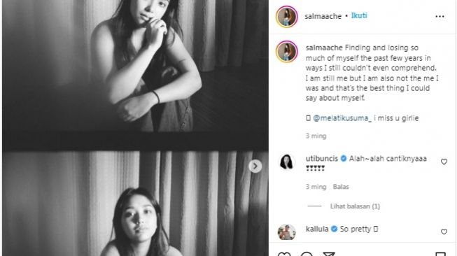 Potret tato anak kembar Titi DJ, Salma dan Salwa [Instagram/@salmaache]