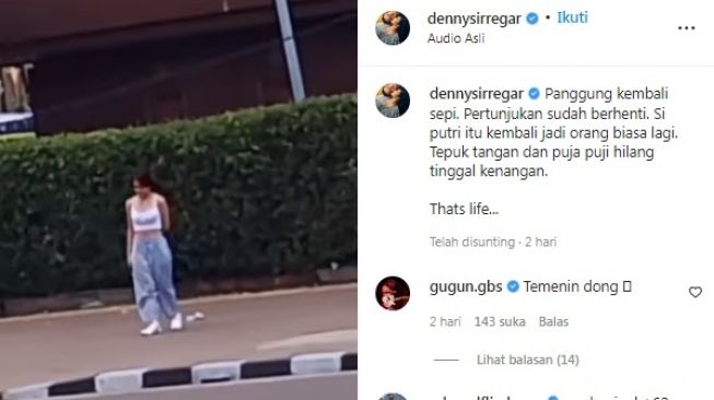 Unggahan soal Jeje Slebew [Instagram/@dennysirregar]